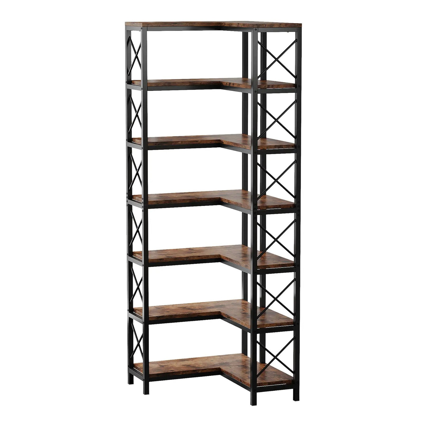 7 Tier Corner Bookshelf, Storage Unit For Living Room by HouseOfZazla