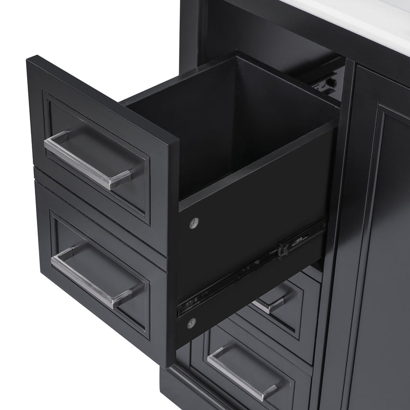Bathroom Vanity With Sink, Soft Close Doors, Adjustable Shelf & 3 Drawers by HouseOfZazla