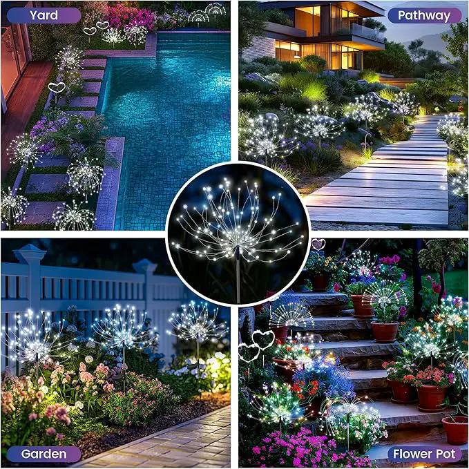 Garden Decor Solar Lights Outdoor,2Pack 120LED Waterproof Cold White Solar Garden Lights Your Outdoor Decoration,Yard, Patio, Porch,Flower Pot,Pathway,Christmas by GreenHaven Gardens