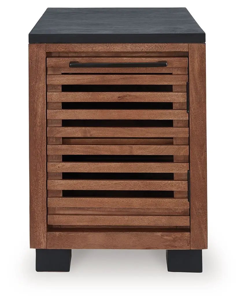 Kallari - Chair Side End Table - Warm Brown / Black by Unique Piece Furniture