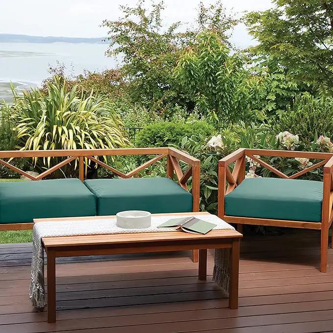 Classic Accessories Ravenna Water-Resistant 21 x 21 x 3 Inch Patio Seat Cushion, Mallard Green by GreenHaven Gardens