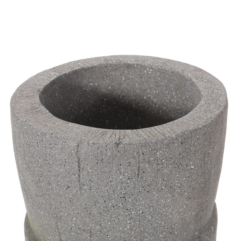 Classic Flower Planter With Magnesium Oxide Material - Stone Gray by HouseOfZazla
