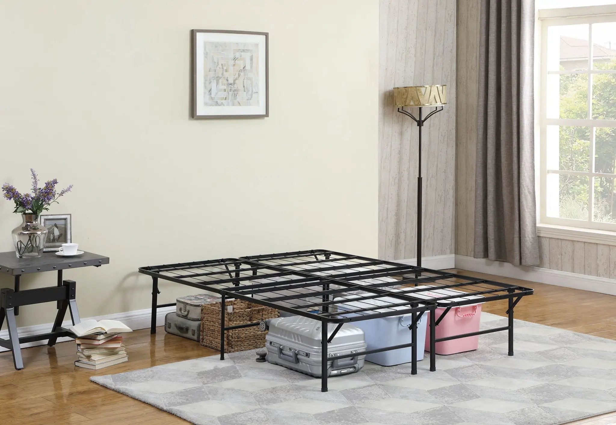 Mabel Metal Eastern King Mattress Support Platform Bed Black by Unique Piece Furniture