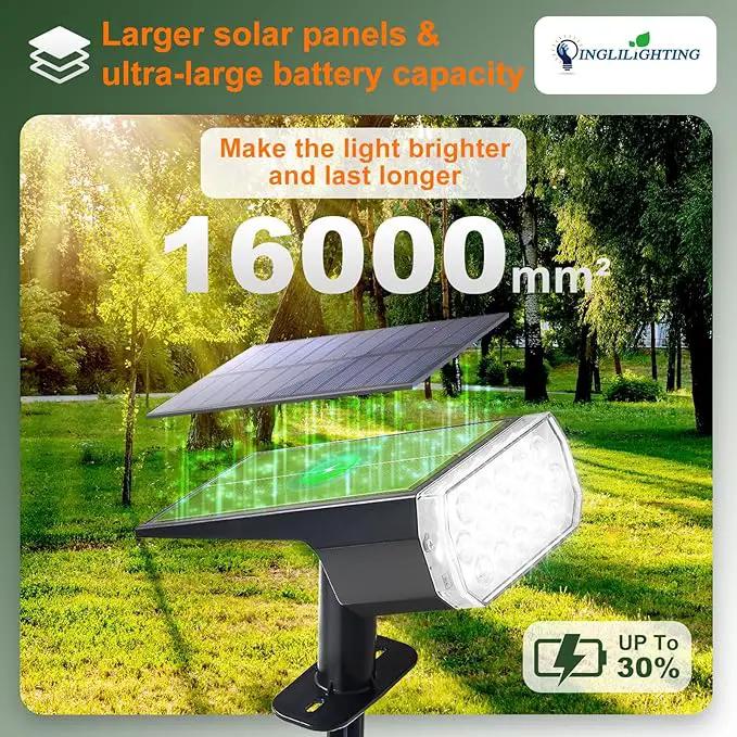 DINGLILIGHTING Solar Lights Outdoor Waterproof: IP65 Led Spot Light Decorations for Garden - 3 Lighting Modes Solar Powered for Yard - Dust to Dawn Uplighting Landscape Pathway Drive Patios 6PC White by GreenHaven Gardens