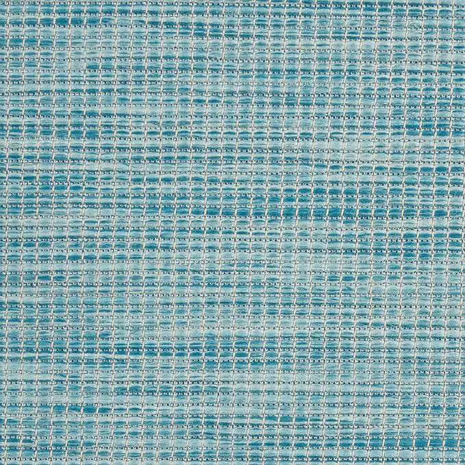Nourison Positano Indoor/Outdoor Aqua 10' x 14' Area Rug, Easy Cleaning, Non Shedding, Bed Room, Living Room, Dining Room, Backyard, Deck, Patio (10x14) by GreenHaven Gardens