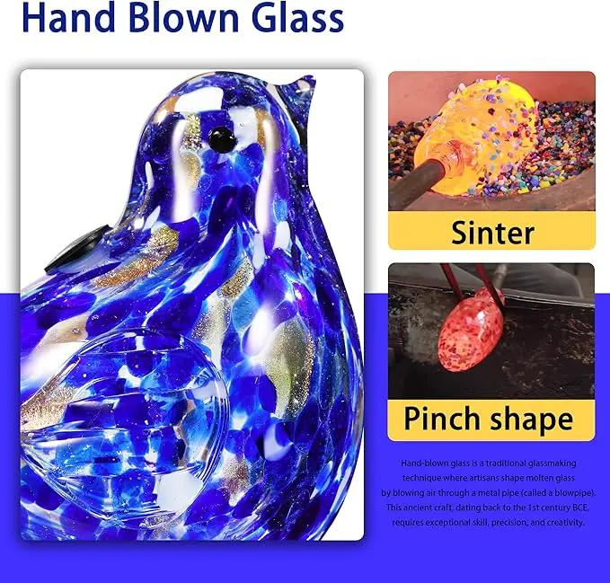 Glass Bird Shaped Plant Watering Ball Glass Automatic Watering Ball Flower Pot Insertion Spike Drip Irrigation Device Watering Ball Irrigation System Plant Enthusiast Gift (Dark Blue) by GreenHaven Gardens