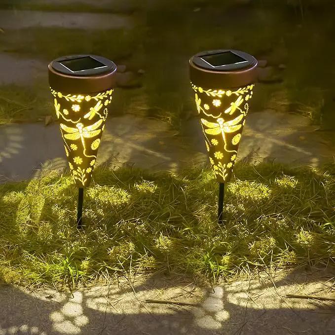 2 Pack Dragonfly Solar Pathway Lights: Outdoor, Waterproof Solar Walkway Lights for Garden, Backyard Patio, Path Yard, Lawn by GreenHaven Gardens
