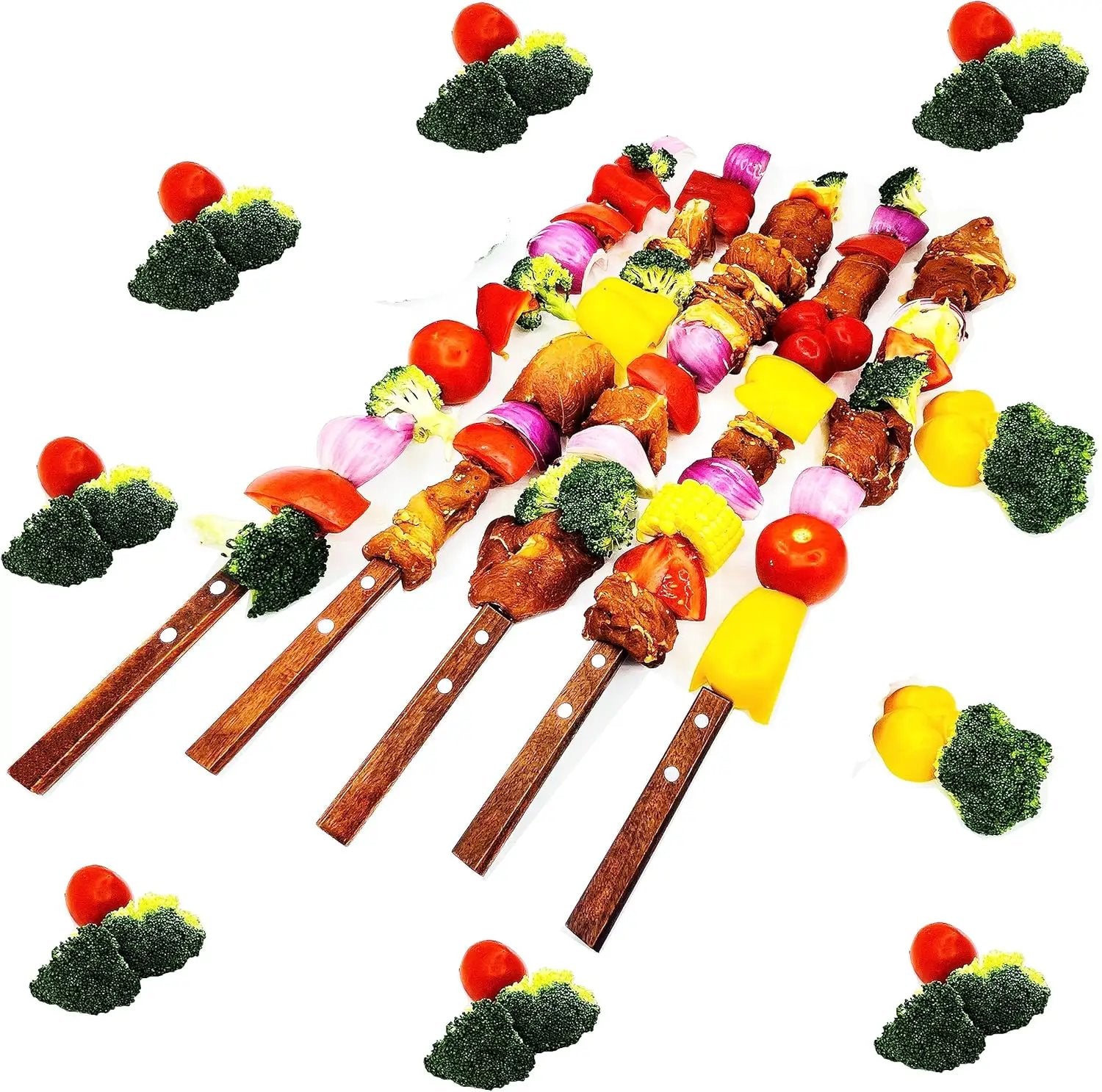 23.6 Inch Skewers for Kabobs 0.62 Inch Wide Kebab Skewer 8 Pack Reusable Metal Skewers for Grilling Long Kebab Stick Large Size Heavy Duty Kabob Sticks BBQ Skewer Set Stainless Steel. by GreenHaven Gardens
