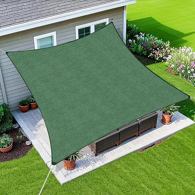 Amagenix Sun Shade Sail 16'X24' Curved Edge Outdoor Shade Canopy Dark Green Breathable 95% UV Block Shade Cloth for Patio Garden Backyard (We Make Custom Size) by GreenHaven Gardens
