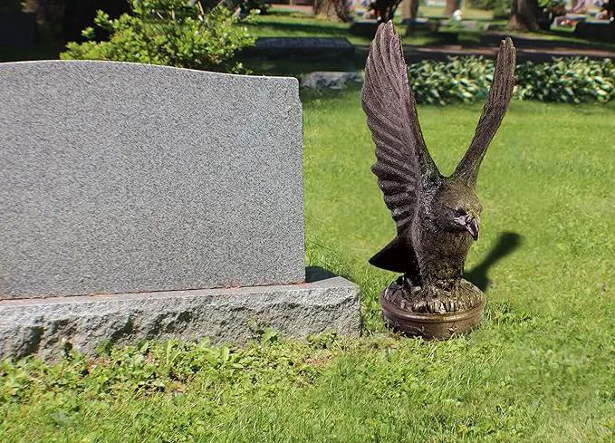 EMSCO Group Freedom Eagle Statue – Natural Bronze Appearance – Made of Plastic Resin – 32” Height by GreenHaven Gardens