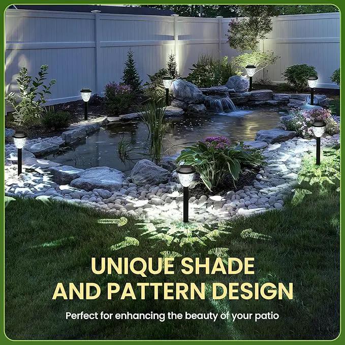 Solar Outdoor Lights Waterproof,Solar Pathway Lights Outdoor with Great Pattern, Auto On/Off Garden Decor for Outside Garden Walkway Driveway Pathway(8 Pack) by GreenHaven Gardens