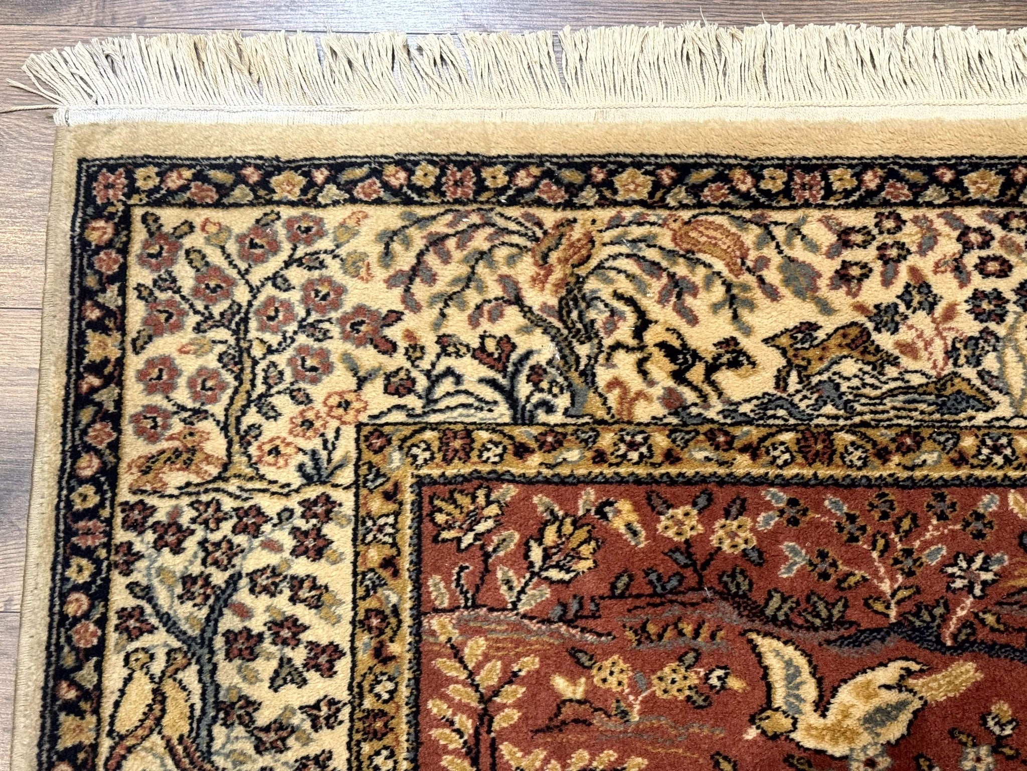 Persian Wool Rug 4x6, Tree of Life Animal Pictorials, Vintage, Power Loomed Ardakan Rug by Jewel Rugs