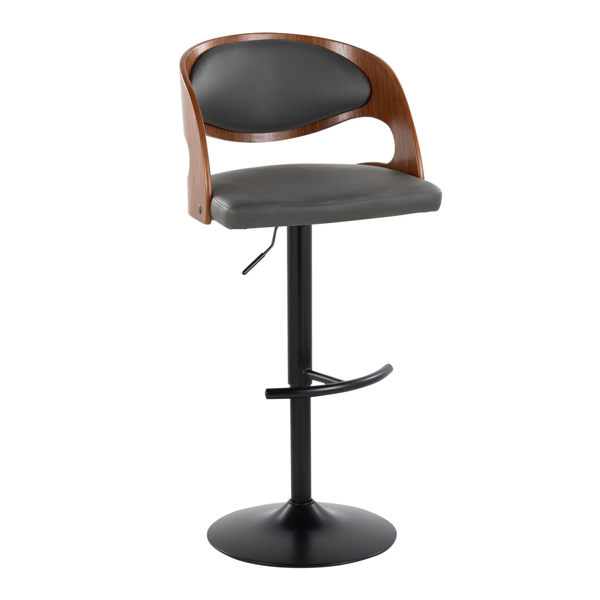 Pino - Mid Century Modern Adjustable Barstool With Swivel With Rounded T Footrest (Set of 2) by Unique Piece Furniture