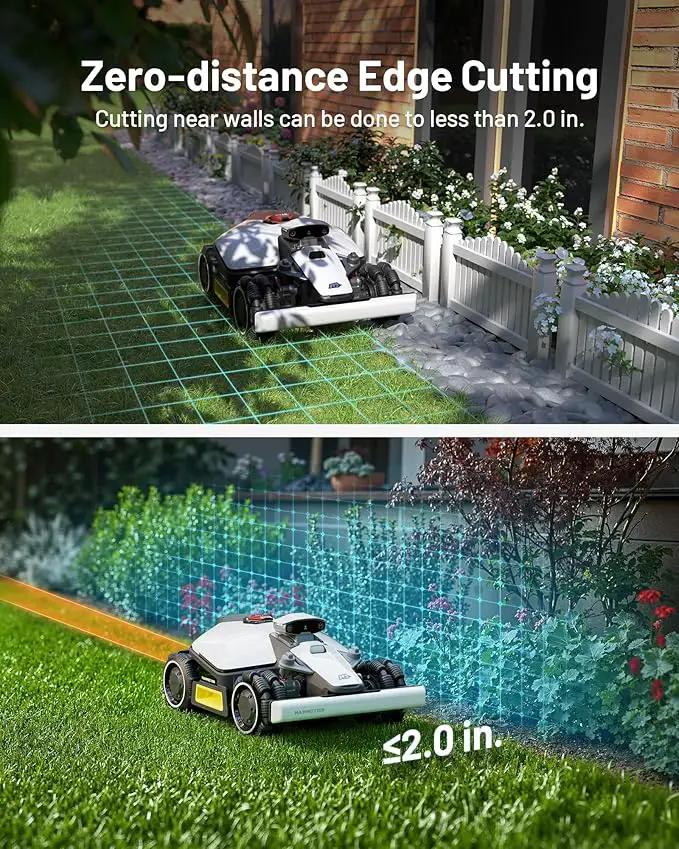 LUBA mini AWD 1500H Robot Lawn Mower with 4G for 0.37 Acre, All-Wheel-Drive for 80% Slope, No Perimeter Wire, UltraSense AI Vision+RTK Auto-Mapping, Cutting Height 2.2"-4.0" by GreenHaven Gardens