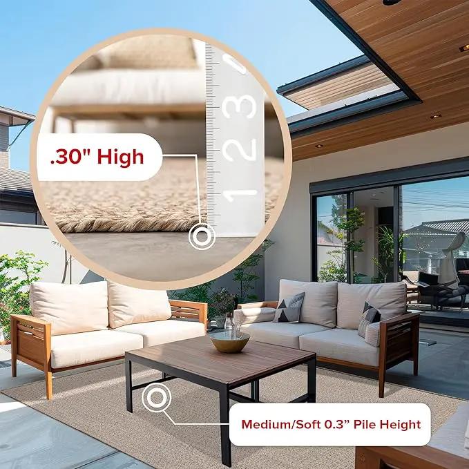 nuLOOM 2' x 3' Solid Hand Braided Indoor/Outdoor Area Rug, Pet-Friendly, High Traffic, Weather Resistant, for Patio, Balcony, Bedroom, Living Room, Dining Room, Wynn Tan by GreenHaven Gardens