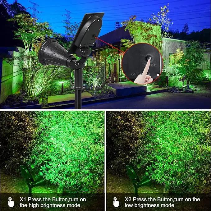 T-SUNUS Green Solar Landscape Lights Christmas 4 Pack, IP65 Waterproof Halloween Garden Pond Light, Auto-on/Off Security Spotlight for St. Patrick's Day Flag Tree Wall Patio Yard Driveway Pool Area by GreenHaven Gardens