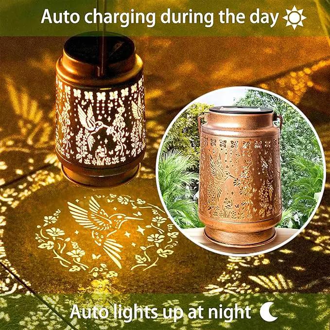 Outdoor Solar Waterproof Lantern Hummingbird Element Chandelier for Women mom Grandma Birthday Gift Memorial Gift Suitable for Balcony, Porch, Courtyard, Garden Decoration (Hummingbird) by GreenHaven Gardens