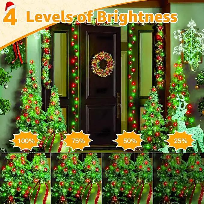 Ollny Christmas Lights Outdoor 800LED 262FT, Red and Green Plug in Fairy Lights with Remote, 8 Modes Waterproof Timers Dimmable LED String Lights for Indoor House Outside Bedroom Patio Balcony by GreenHaven Gardens