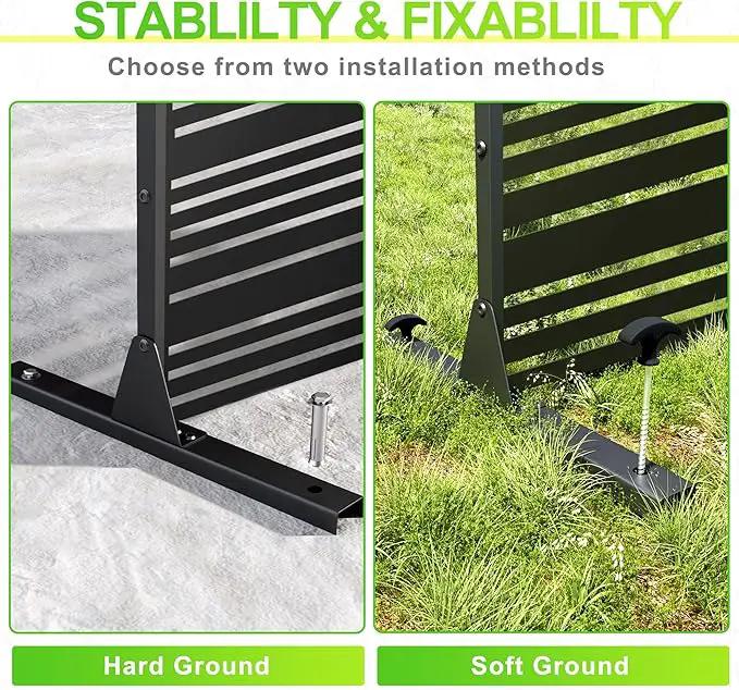 Outdoor Privacy Screen,72" H×47" W Metal Privacy Screen, Freestanding Privacy Fence Panels for Patio by GreenHaven Gardens