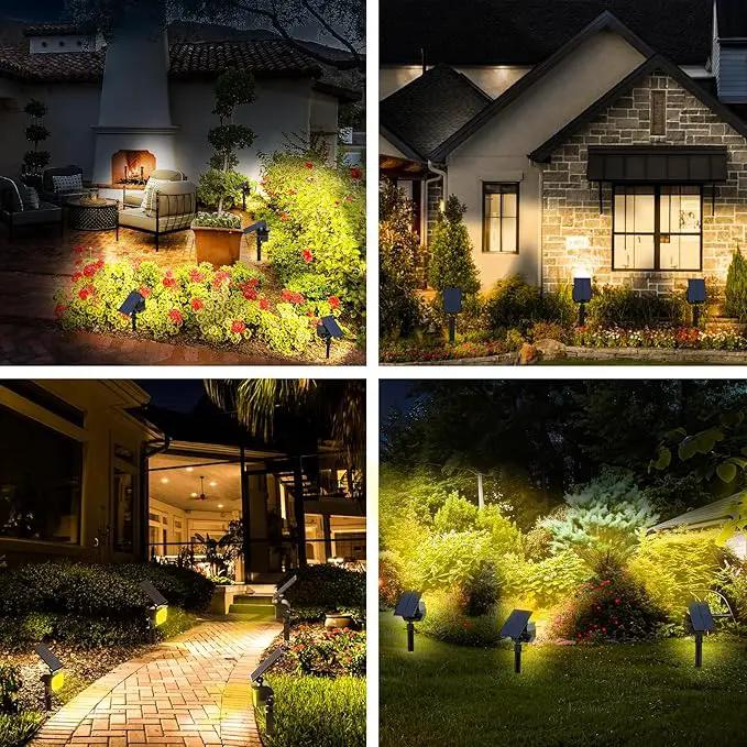 Solar Spot Lights Outdoor, [8 Pack/50LED] Solar Lights Outdoor Waterproof IP67, Dusk-to-Dawn 3 Lighting Modes Adjustable Landscape Spotlight for Garden, Yard, Pathway by GreenHaven Gardens