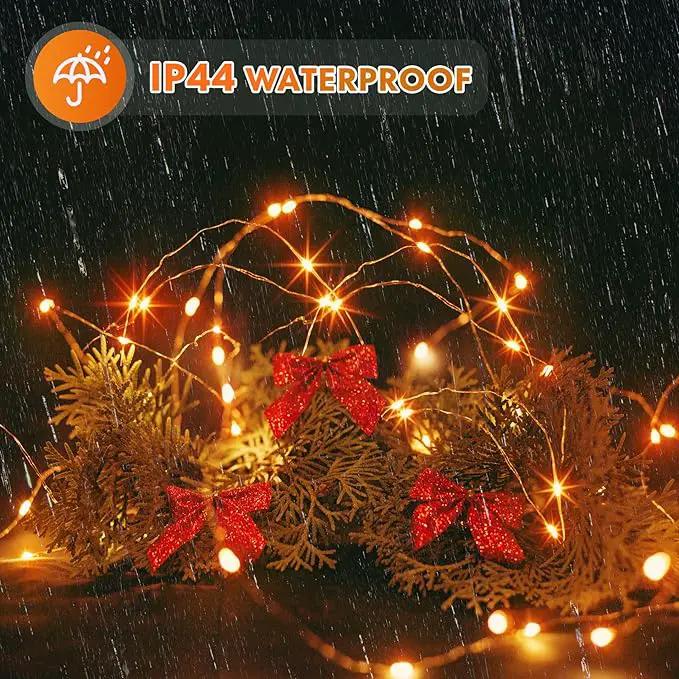 Twinkle Star 4 Pack Outdoor Solar String Lights, Total 160FT 480 LED Solar Powered Christmas Decorative Fairy Lights with 8 Modes, Waterproof Light for Xmas Patio Yard Wedding Party, Orange by GreenHaven Gardens