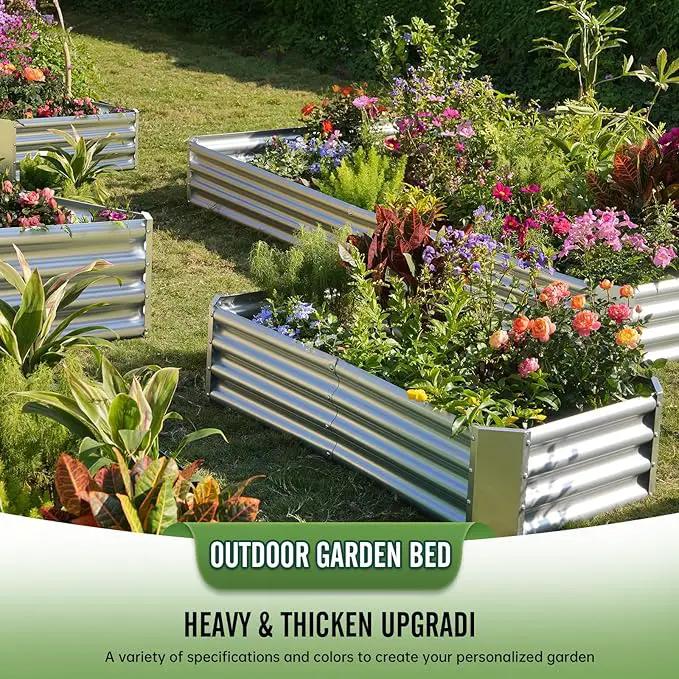 Outdoor Metal Galvanized Raised Planter Box,Rectangular Large Garden Bed Kit for Vegetables, Fruits, Flowers and Herbs 6X3X1 FT by GreenHaven Gardens
