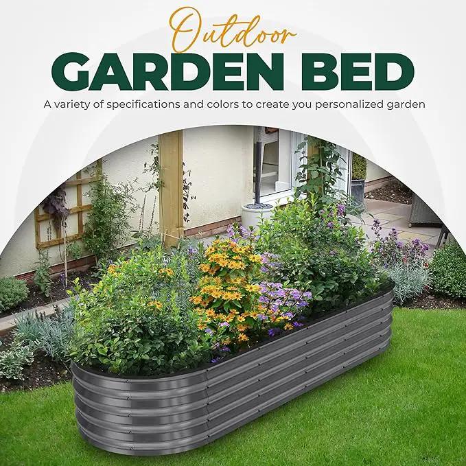 Utopia Home Galvanized Raised Garden Bed, 6 by 2 by 1 feet Lightweight Planter Boxes Outdoor with Easy Assembly, Large Garden Bed for Vegetables, Fruits, Flowers, Dark Grey by GreenHaven Gardens