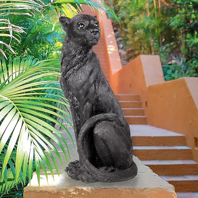 Design Toscano Pensive Panther Black Jaguar Statue by GreenHaven Gardens