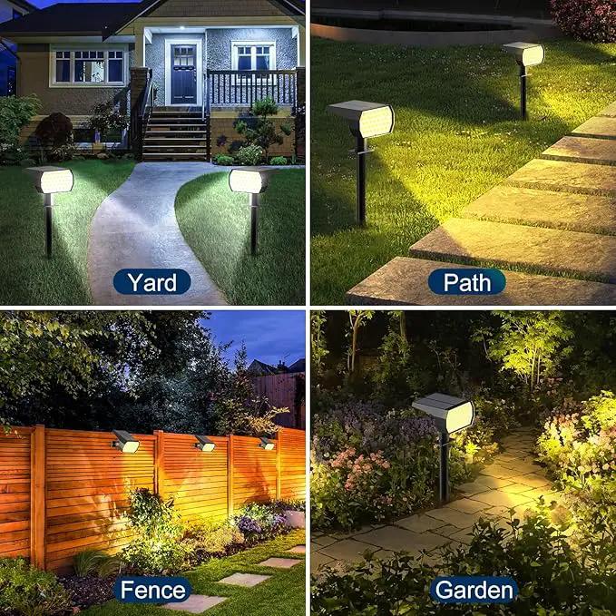 Solar Spot Lights Outdoor, [4 Pack/7 Colors/37 LED] 2-in-1 Solar Landscape Spotlights, IP65 Waterproof Auto On/Off Solar Powered Security Lights for Yard Garden Pathway Walkway by GreenHaven Gardens