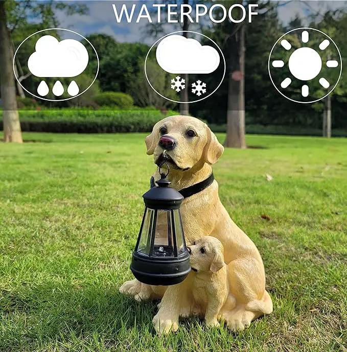 Garden Statues Dog Solar Hanging Light, Courtyard Resin Simulated Handicraft Dog Statue Ornament, Garden Yard Entrance Decoration. by GreenHaven Gardens