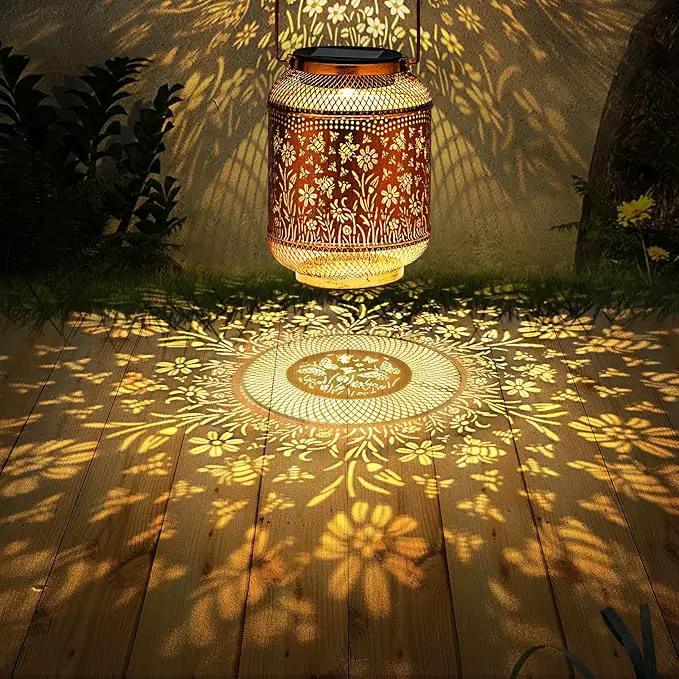 Solar Lanterns Outdoor Waterproof, Bee Garden Decor Hanging Lights, Metal Solar Lantern for Yard, Patio, Lawn, Pathway, Birthday & Gardening Gifts for Women, Mom, Grandma by GreenHaven Gardens
