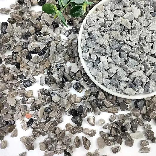 5lbs Grey Pebbles for Landscaping, 3/8inch Small Rocks for Succulent Cactus Plants, Natural Polished Pebbles, River Rocks for Plants, Vases, Garden by GreenHaven Gardens