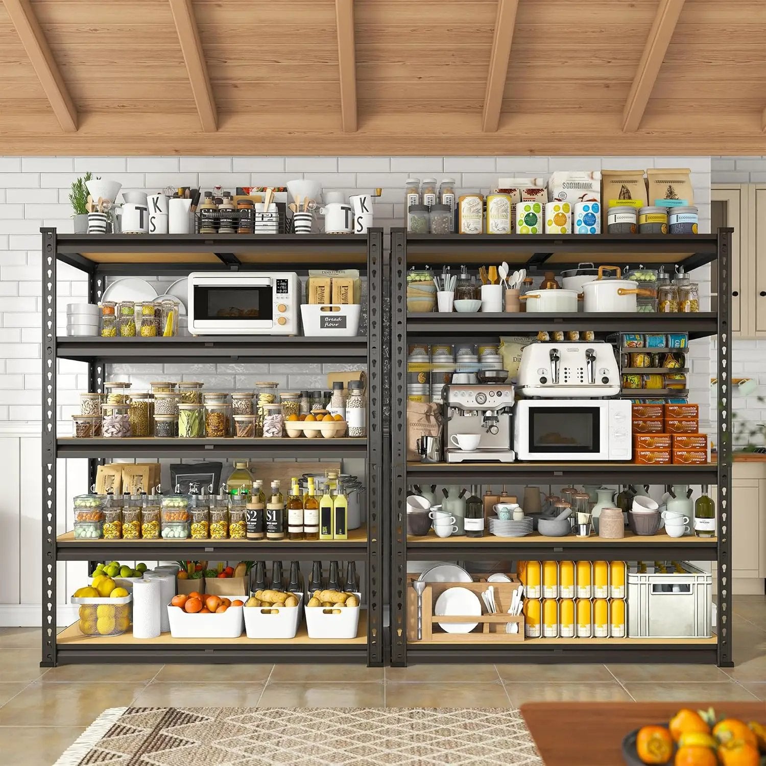 REIBII 2000LBS Garage Shelving Heavy Duty 72''H Storage Shelves 5 Tier Heavy Duty Shelving, Adjustable Metal Shelves for Garage Pantry Closet Kitchen Basement 35.5" W x72 H x 15.8" D, 2 Pack by GreenHaven Gardens