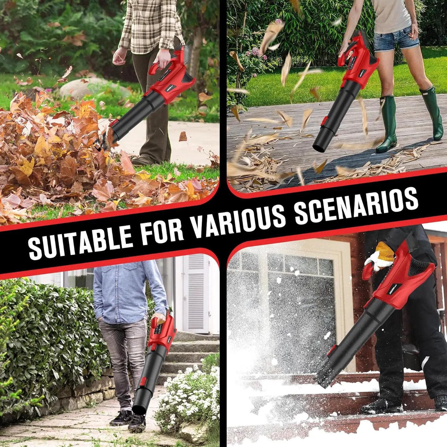 Cordless Leaf Blower Up to 500CFM Compatible with Milwaukee M18 Battery (Tool Only), Electric Leaf Blower Cordless with 5 Speed Modes, Battery Powered Leaf Blowers for Lawn Care, Yard by GreenHaven Gardens