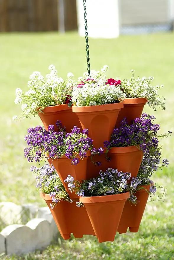 Mr. Stacky 5-Tier Strawberry Planter Pot, 5 Pots by GreenHaven Gardens