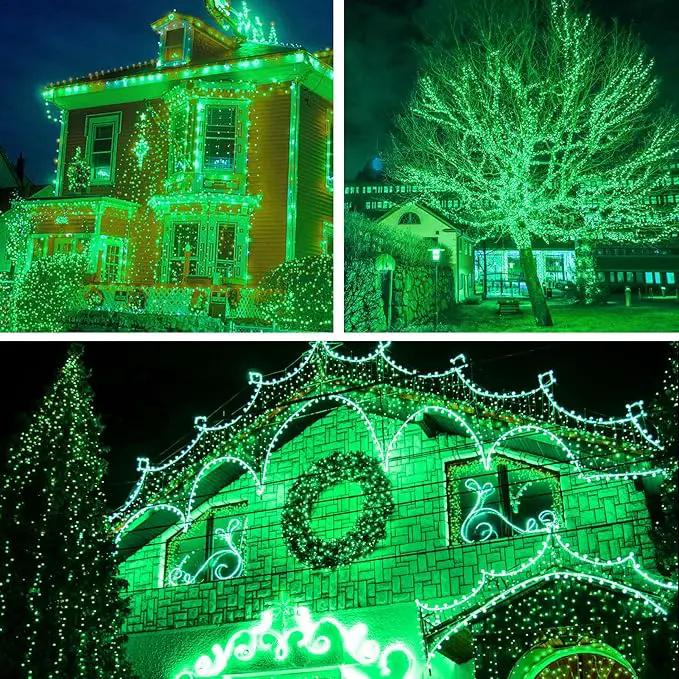 2 Pack 200 LED Solar String Lights St Patricks Day Decorations, 85.2ft 8 Modes Solar String Lights for Outside, Waterproof and Solar Powered Outdoor String Lights for Holiday Garden Tree Party (Green) by GreenHaven Gardens
