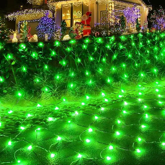 Pooqla 14.8x4.9 Ft Net Lights, 300 LED Christmas Outdoor Green Lights With 8 Modes, Connectable Waterproof Mesh String Fairy for Bushes Tree Garden Halloween Decor by GreenHaven Gardens