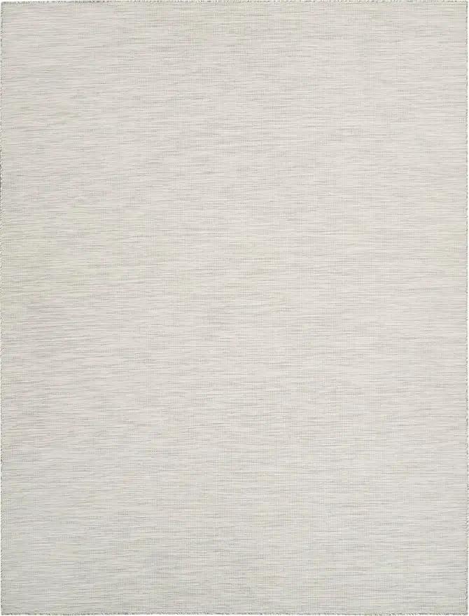 Nourison Home Positano 9' x 12' Light Grey Modern Indoor/Outdoor Rug Polypropylene by GreenHaven Gardens