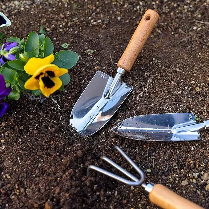 Garden Helper Garden Trowel with Measurements for Planting (Narrow), Garden Hand Shovel Japanese Stainless Steel, Wooden Handle, Made in Japan by GreenHaven Gardens