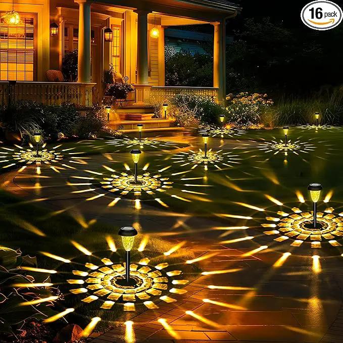 GIGALUMI 16 Pack Solar Lights Outdoor Waterproof, Warm White Pathway Light Solar Powered, Landscape Lighting, Garden Lights for Decor, Patio, Garden, Yard, Pathways, Walkways by GreenHaven Gardens