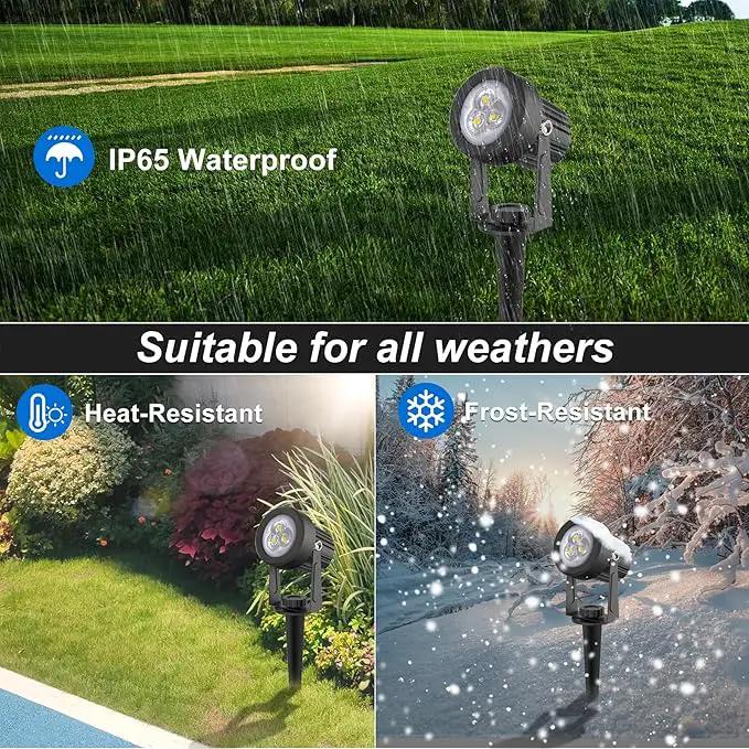 Solar Spot Lights Outdoor, Solar Landscape Spotlights IP65 Waterproof 9.8ft Cable, Auto On/Off Outdoor Wall Lights for Garden Yard Driveway Porch Walkway Pool (6000K White 2 Pack) by GreenHaven Gardens