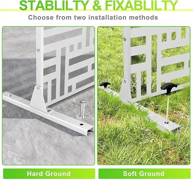 Outdoor Privacy Screen,72" H×47" W Metal Privacy Screen, Freestanding Privacy Fence Panels for Patio by GreenHaven Gardens
