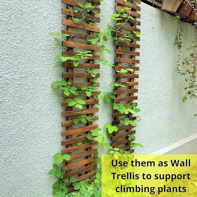 ShopLaLa Wall Planter - 2 Pack, Wooden Hanging Large Planters for Indoor Outdoor Plants, Live Vertical Garden, Plant Wall Mount Flower Pot Holder Hanger Stand Green Herb Wall Decor 47.2" (120cm) by GreenHaven Gardens