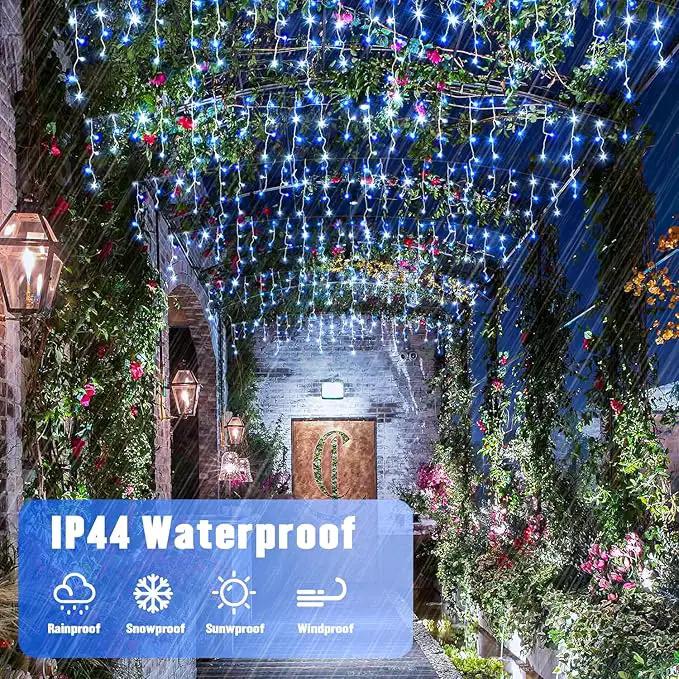 JMEXSUSS Blue&White Icicle Lights Indoor Outdoor, 38.8FT 400 LED Icicle Christmas Lights for Outside, Icicle String Lights with Remote for House Bedroom Fireplace Birthday Party Christmas Decorations by GreenHaven Gardens
