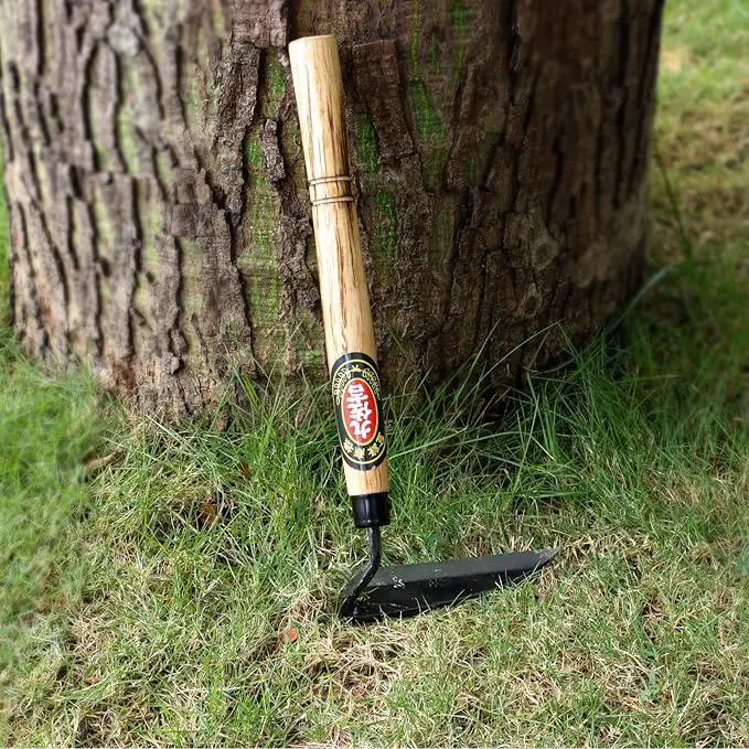 Kana Hoe 217 Japanese Garden Tool - Hand Hoe/Sickle is Perfect for Weeding and Cultivating. The Blade Edge is Very Sharp. (Beige-021) by GreenHaven Gardens