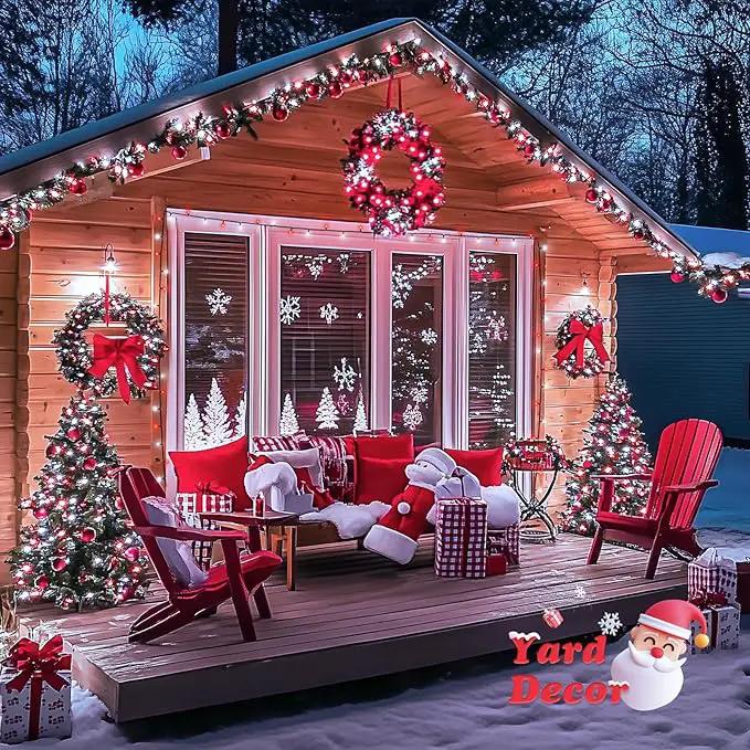 JMEXSUSS 500 LED Red and White Christmas Lights, 173ft 8 Modes Christmas String Lights Outdoor Waterproof Plug in Christmas Tree Lights for House Xmas Tree Party Holiday Decor by GreenHaven Gardens