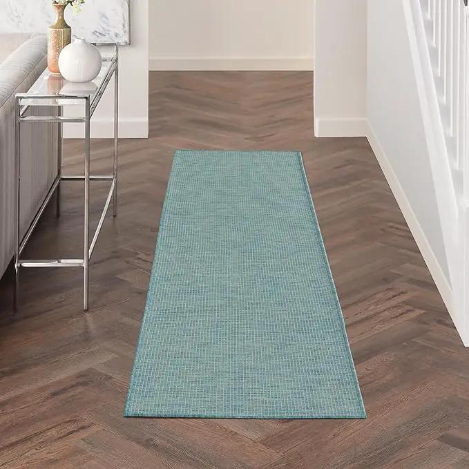 Nourison Positano Aqua 2' x 6' Area Rug Easy Clean, Non Shedding, Bed Room, Living Room, Dining Room, Kitchen (6' Runner) by GreenHaven Gardens
