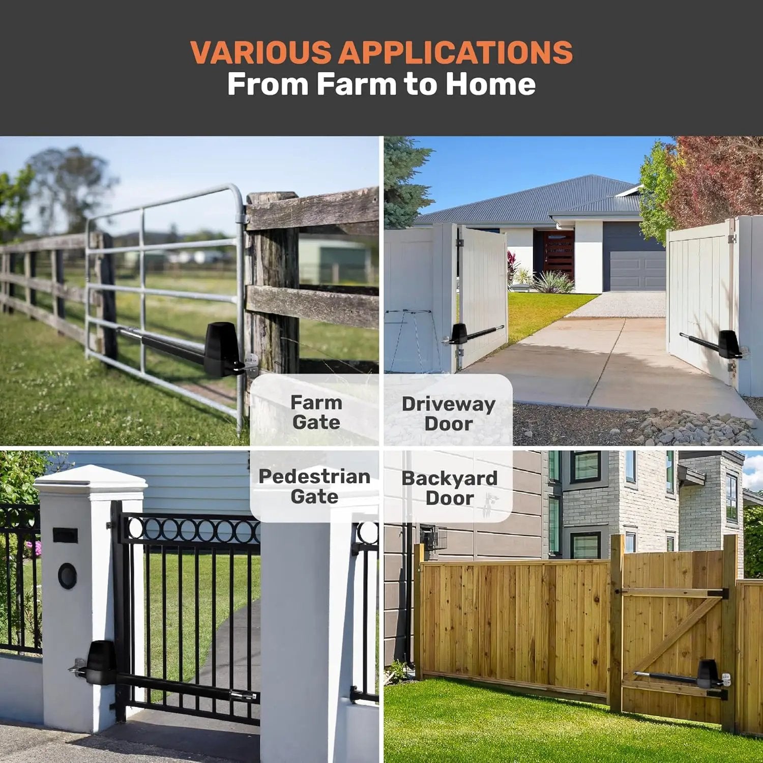 TMT Beagle Single Automatic Gate Opener Up to 16ft and 800lb Heavy Duty Swing Gate, Gate Opener with Remote Control Kit, Electric Gate Openers for Driveway with Powerful Motor (APP Compatible) by GreenHaven Gardens