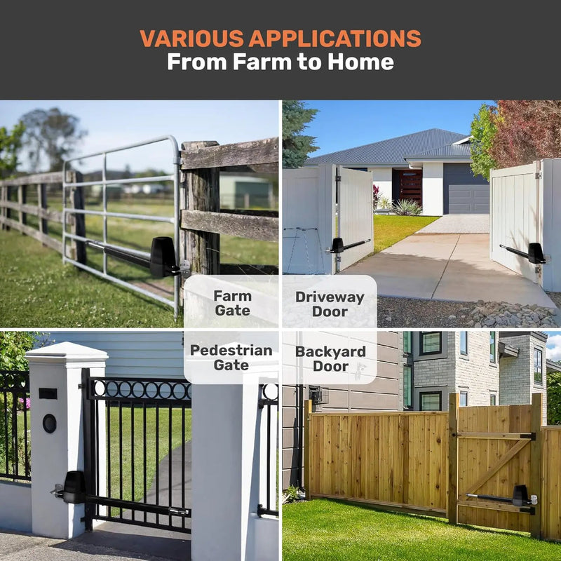 TMT Beagle Single Automatic Gate Opener Up to 16ft and 800lb Heavy Duty Swing Gate, Gate Opener with Remote Control Kit, Electric Gate Openers for Driveway with Powerful Motor (APP Compatible) by GreenHaven Gardens