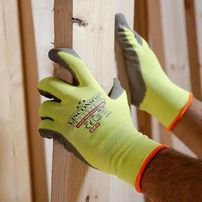 linconson 12 Pack Safety Performance Series Construction Mechanics Wrinkle Latex Work Gloves by GreenHaven Gardens